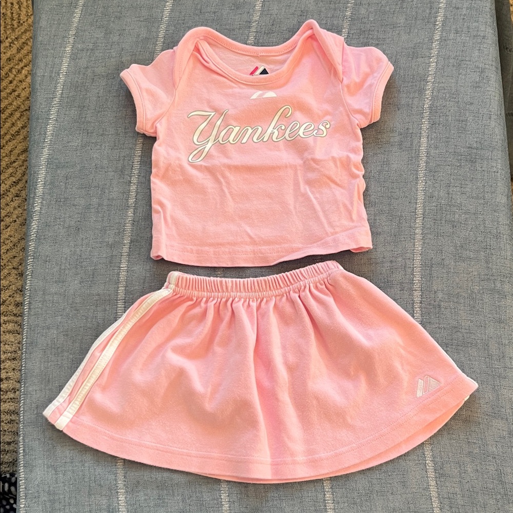 Baby Girl Yankees MLB NY Jeter Pink Outfit Baseball